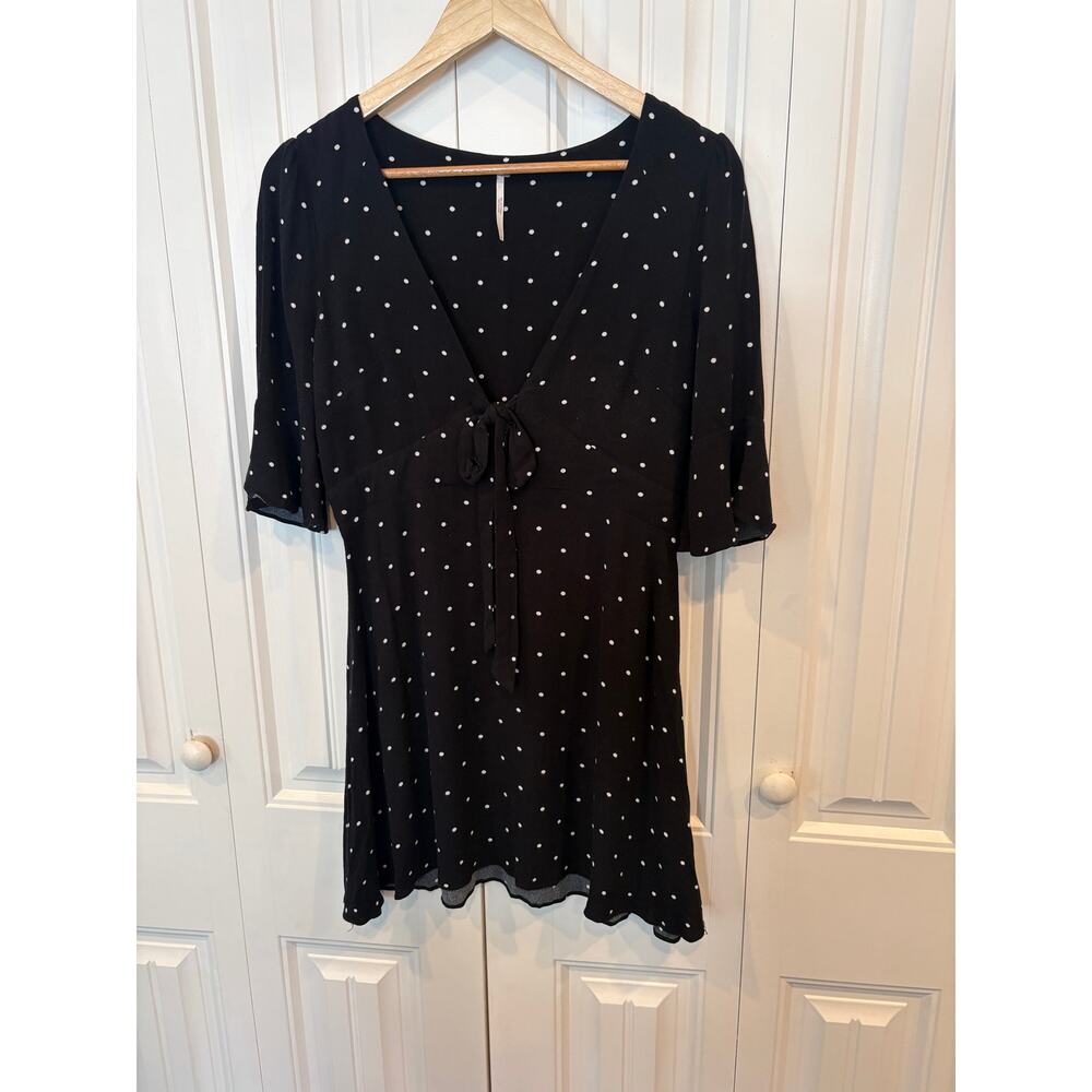 Free People Black And White Polka Dot Dress Size 6